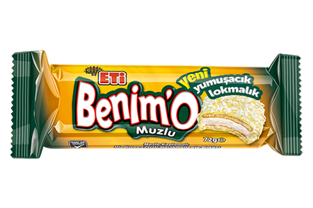 Benim’O Bite Size Banana Coated Marshmallow and Coconut Biscuit