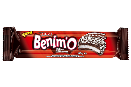 Benim’O Bite Size Bitter Chocolate Coated Marshmallow and Coconut Biscuit