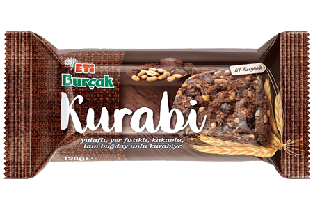 Eti Burçak Kurabi Whole Wheat Flour Cookie with Oatmeal, Peanuts and Cocoa