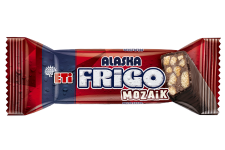 Eti Frigo Dark Chocolate Covered Cold Dessert Bar with Biscuit Pieces, Milk and Cocoa