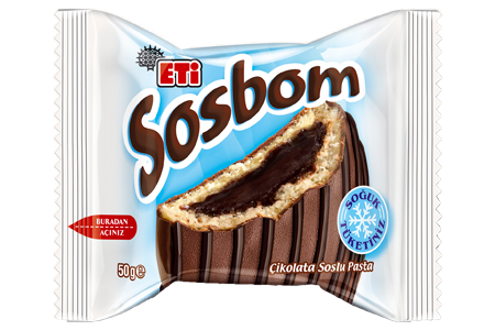 Eti Sosbom Chocolate Coated & Chocolate Sauce Filled Cake 