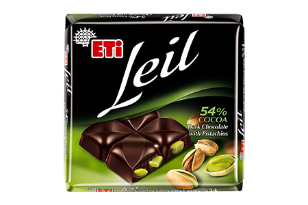 54% Dark Chocolate<br /> with Cocoa <br />and Pistachio
