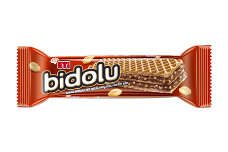 Eti Bidolu Cacao Cream Wafer <br /> Bar With Peanut Pieces