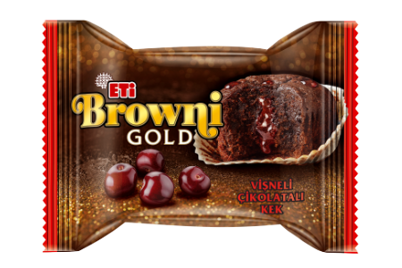 Eti Browni Gold Chocolate Cake with Sour Cherry Sauce