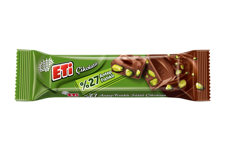 Eti Çikolata Milk <br />Chocolate with<br /> 27% Pistachio 