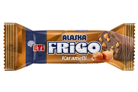 Eti Frigo Milk Chocolate Covered Cold Dessert Bar with Caramel Pieces, Milk and Cocoa